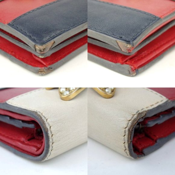 Rare Authentic GUCCI 476072・525040 Queen bee wallet leather/Rhinestone[Used] - Picture 5 of 11